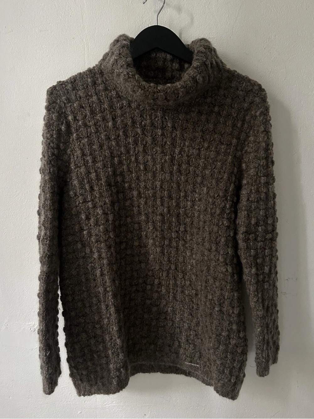 Geiger Sweater Womens M Brown BoiledWool Mohair Turtleneck Vintage Style Austria